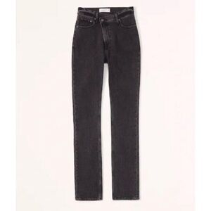 Abercrombie & Fitch 90s Slim Straight Ultra High Rise Jeans Crossover Black 6L